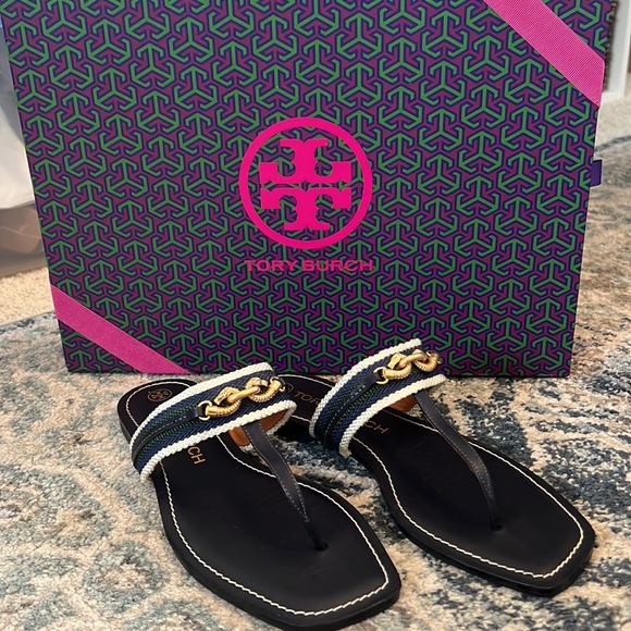 Tory Burch Shoes - Tory Burch - Perfect Navy Jessa Thong Sandal Size:8